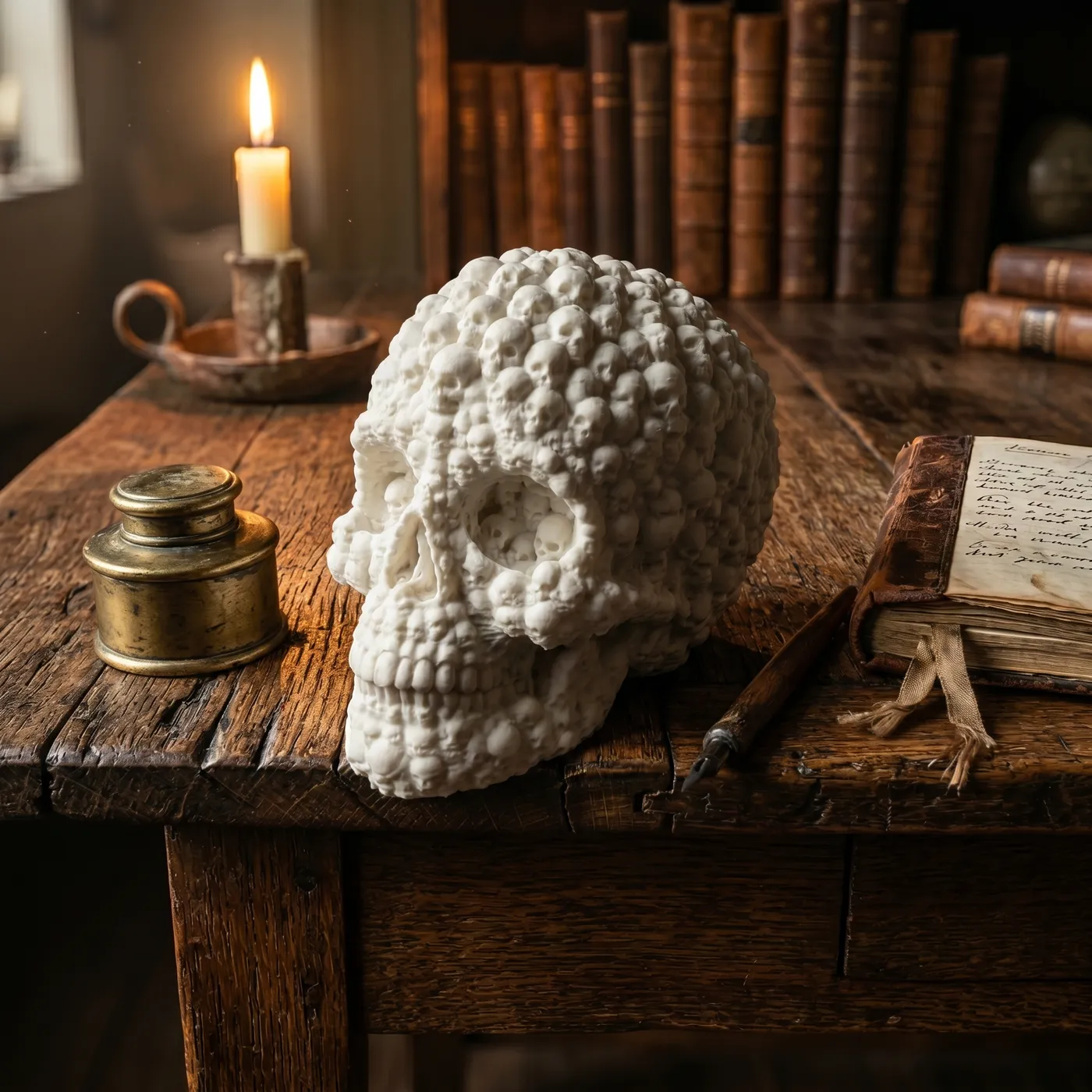 Cráneo con Cráneos Estilo Skull Art