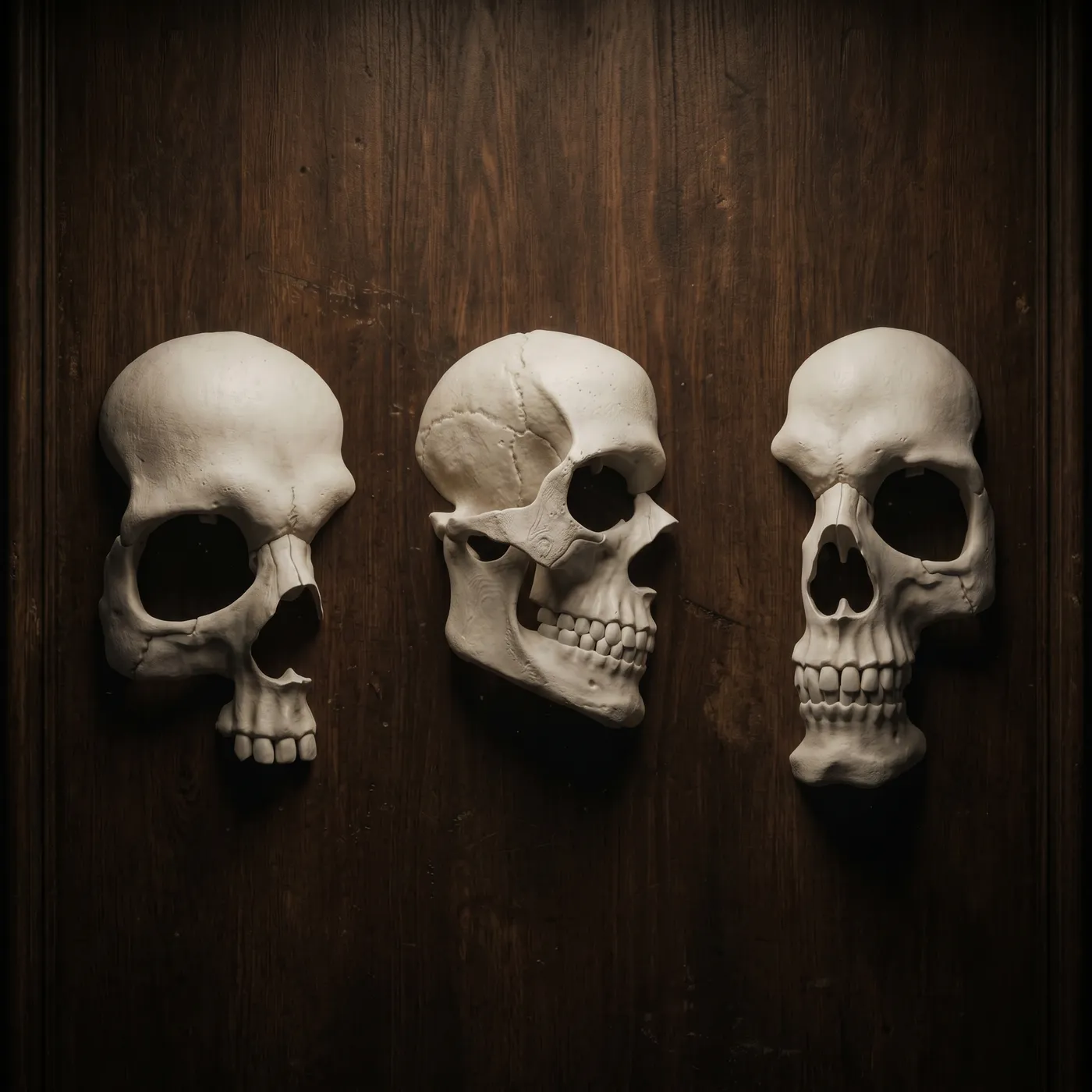 Trío de Cráneos de Pared Decorativos