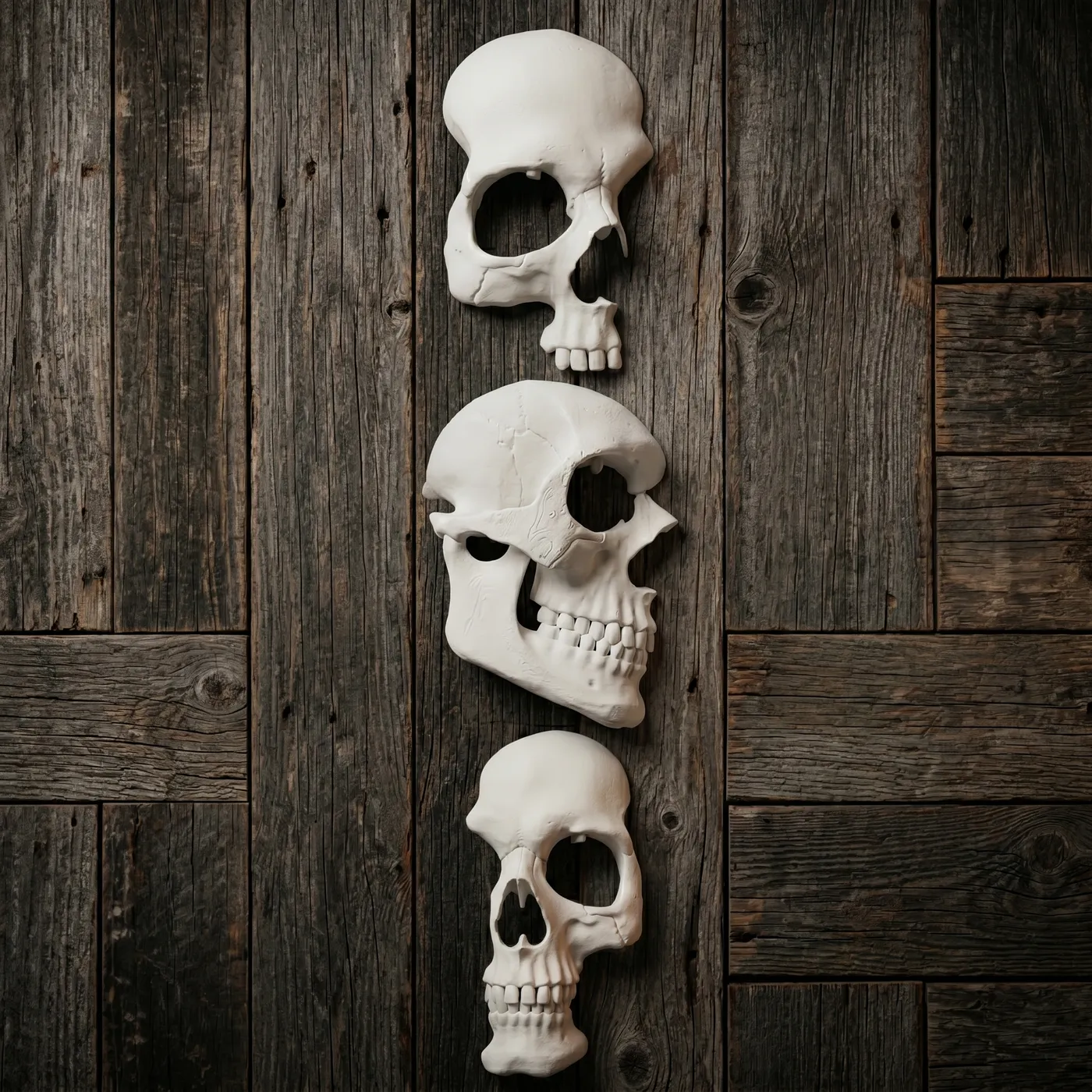 Trío de Cráneos de Pared Decorativos