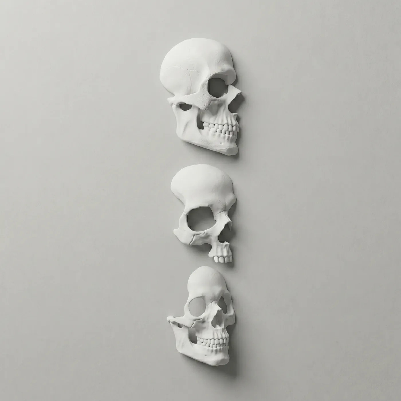 Trío de Cráneos de Pared Decorativos