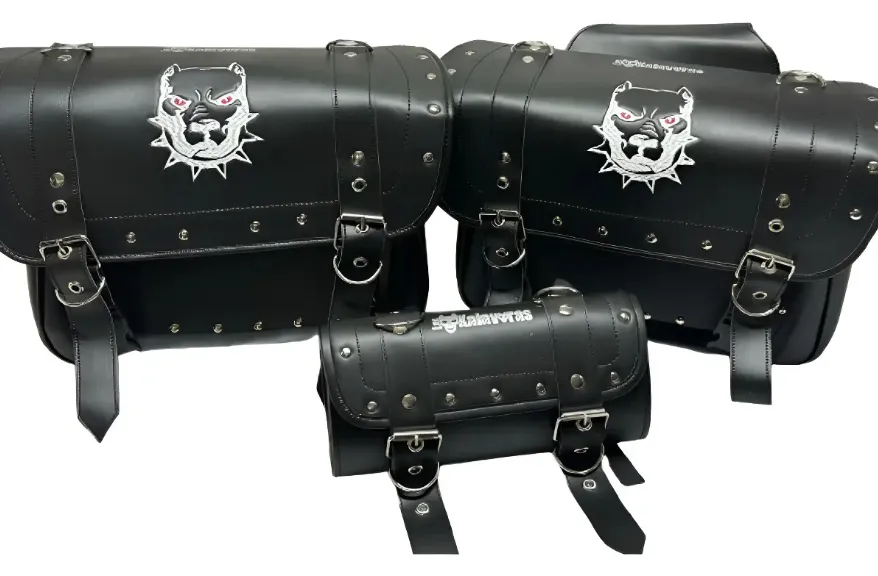 Alforjas Modelo E Reforzadas + Portaherramientas Negro Pitbull
