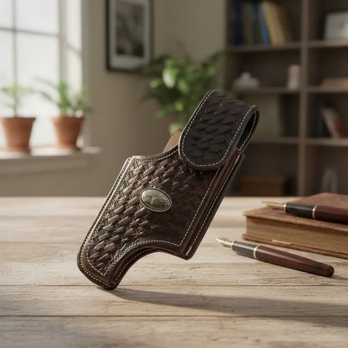 Funda Porta Celular Piel De Res Vaqueta Artesanal