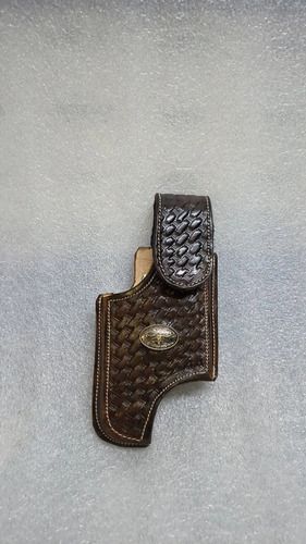 Funda Porta Celular Piel De Res Vaqueta Artesanal
