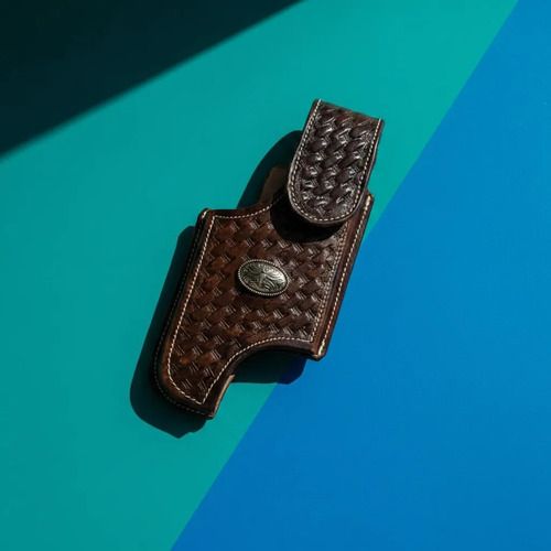 Funda Porta Celular Piel De Res Vaqueta Artesanal