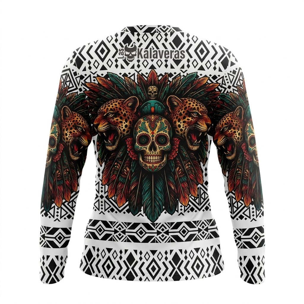 Playera Manga Larga Línea Animales Ancestrales - Jaguar Blanca