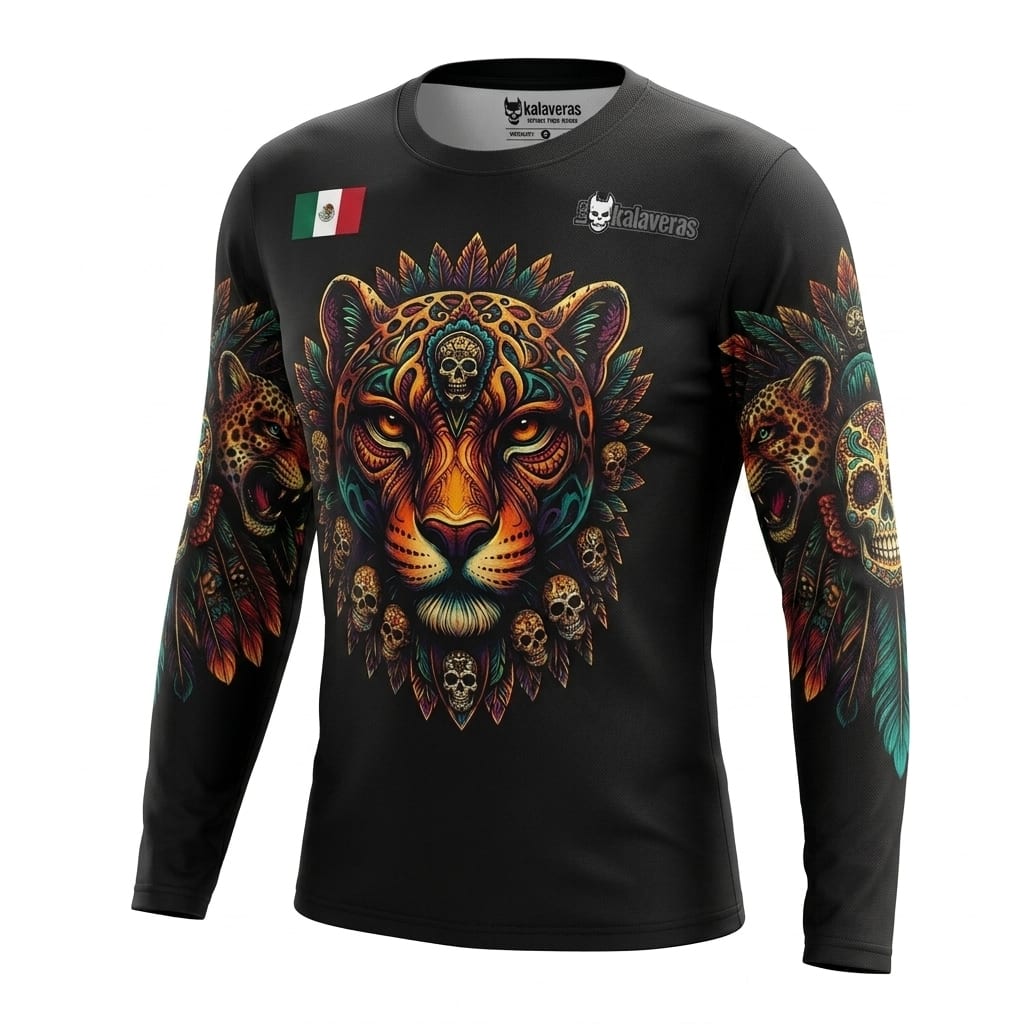 Playera Manga Larga Línea Animales Ancestrales - Búho Blanca Jaguar