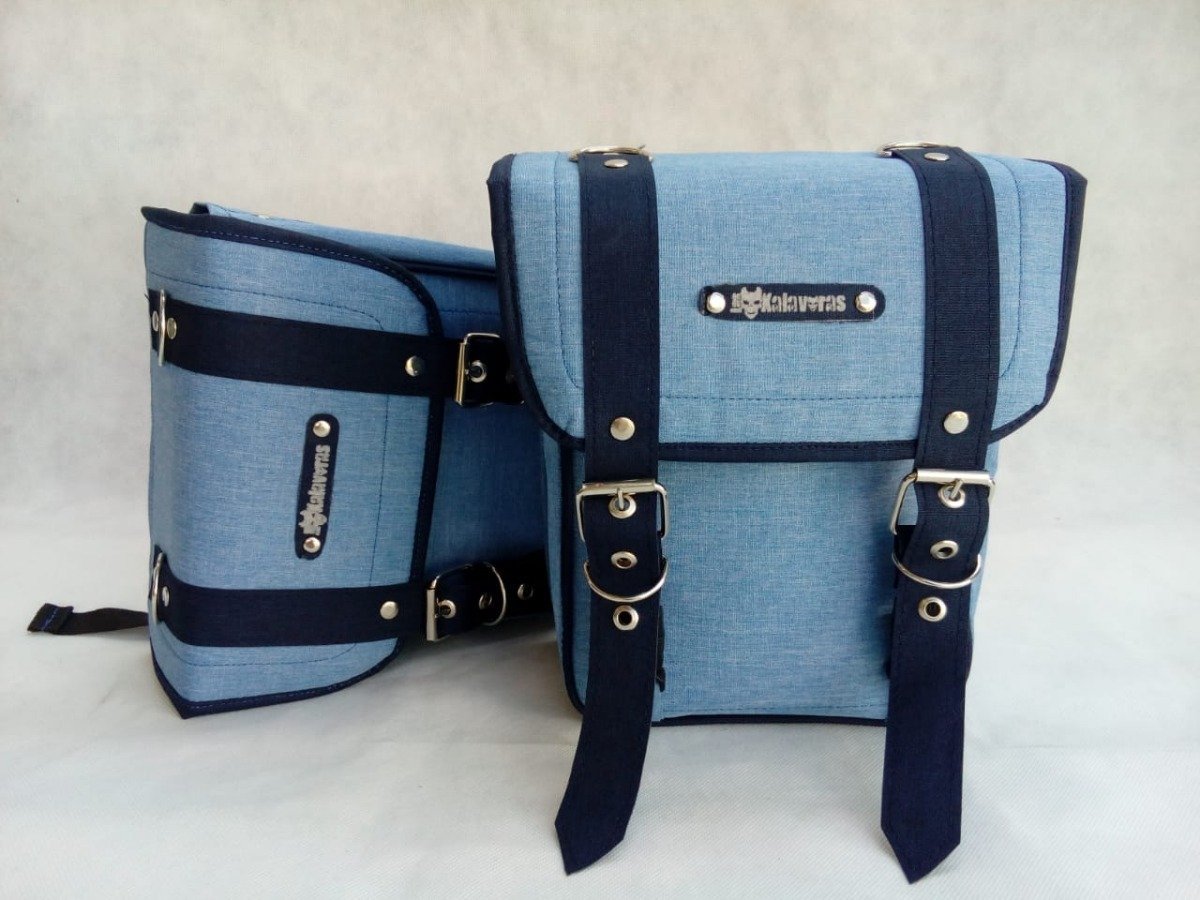 Alforja/Mochila para Bicicleta (30x25x11) - Mezcilla c/marino