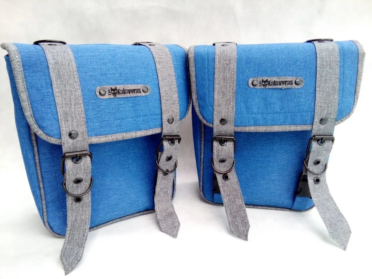 Alforja/Mochila para Bicicleta (30x25x11) Azul c/gris