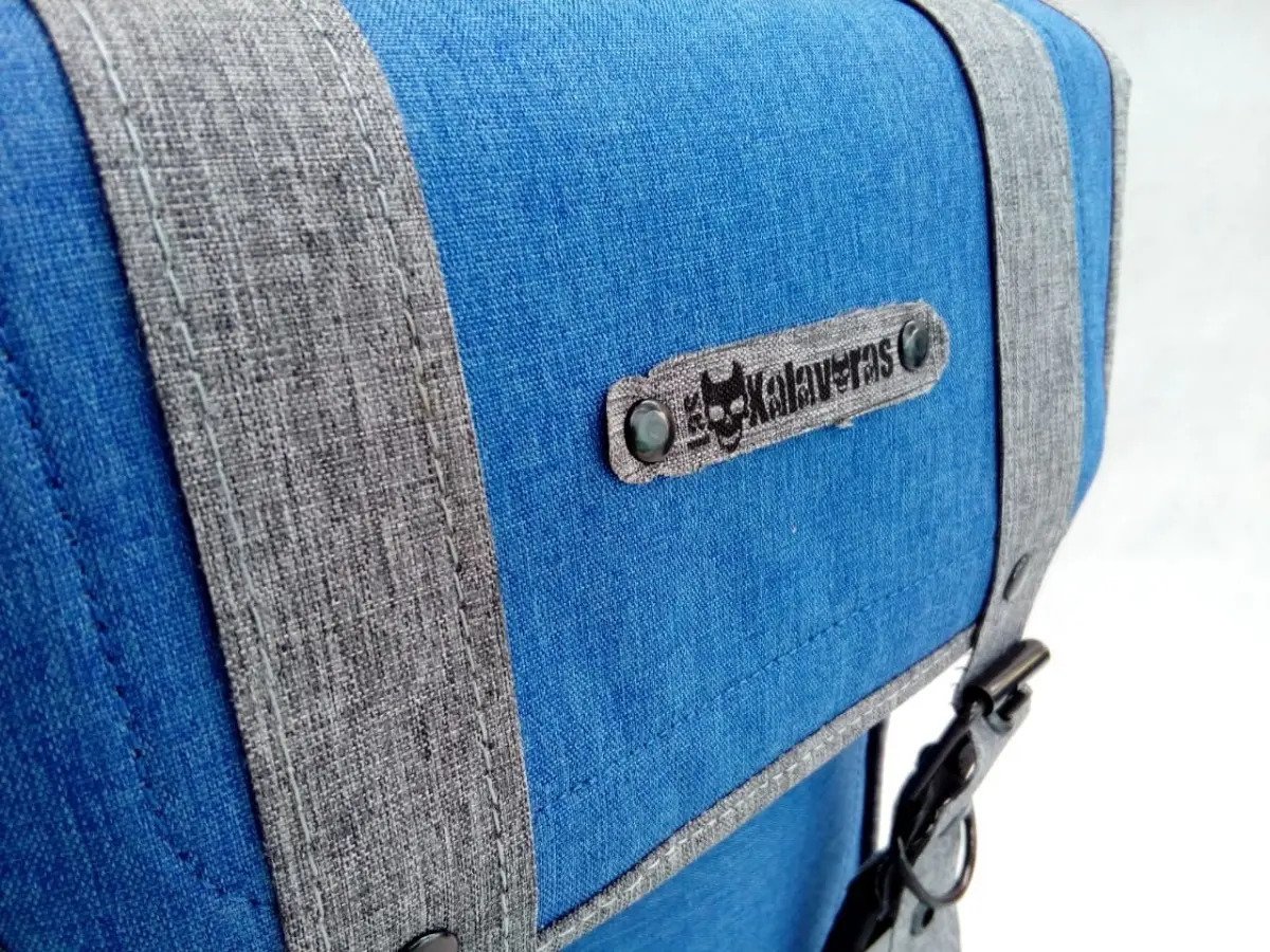 Alforja/Mochila para Bicicleta (30x25x11) - Azul c/gris