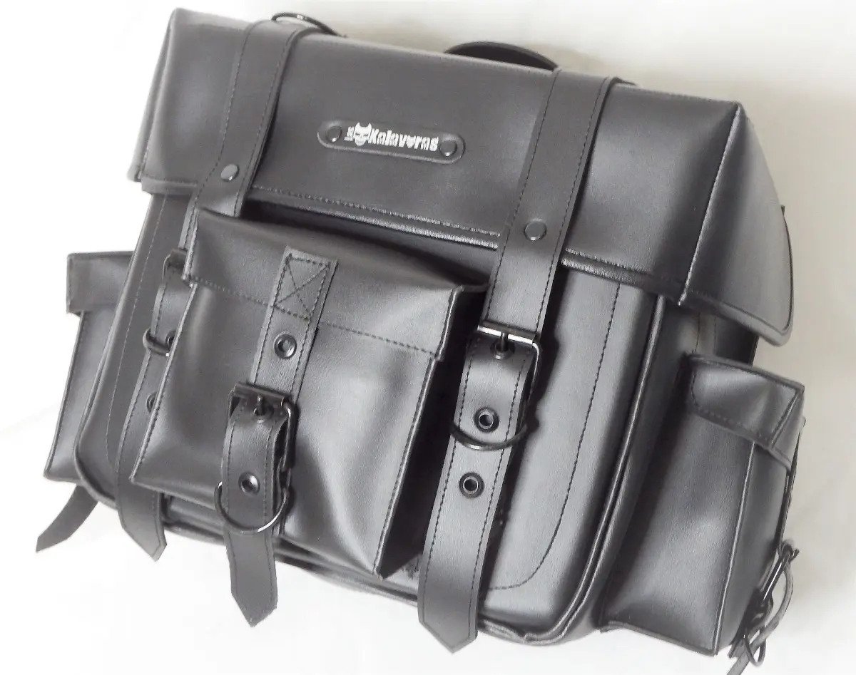 Alforja para Respaldo con Broche (23 L) Totalmente negra / 23 L / con estoperoles