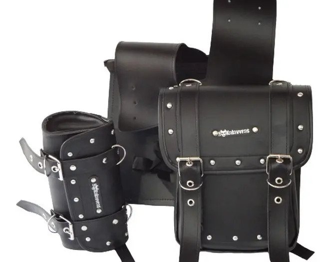 Alforjas Chicas + Portaherramientas (30x12x26, 16 L) - EAGLE2 Negro con adorno