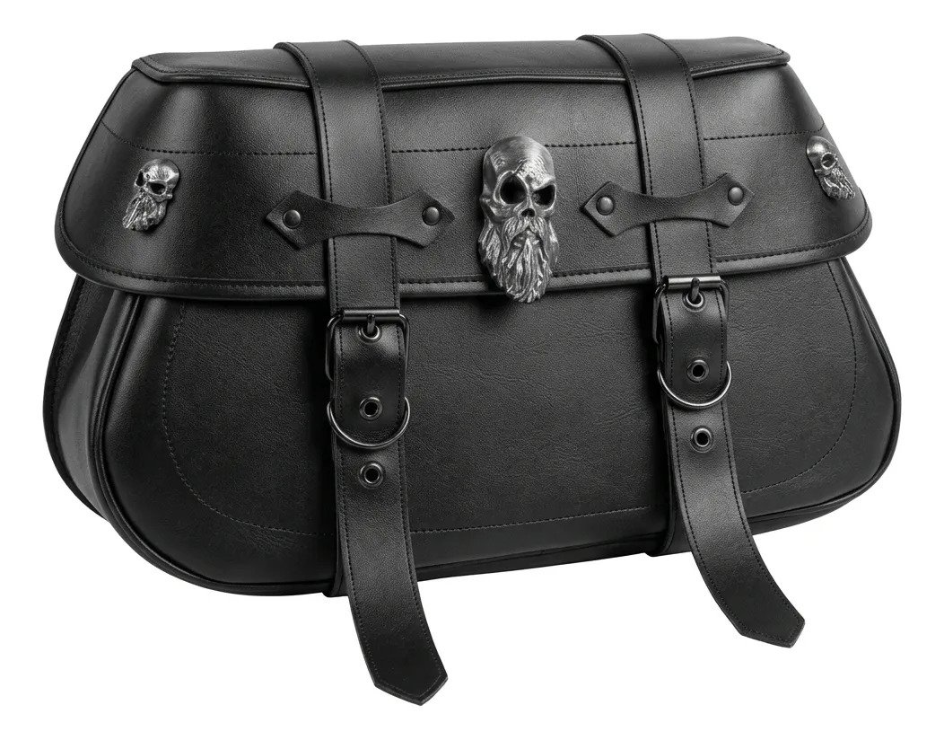 Alforjas K2 3D Las Kalaveras con Broche (44x25x18) - Negro C/ Gris Obscuro