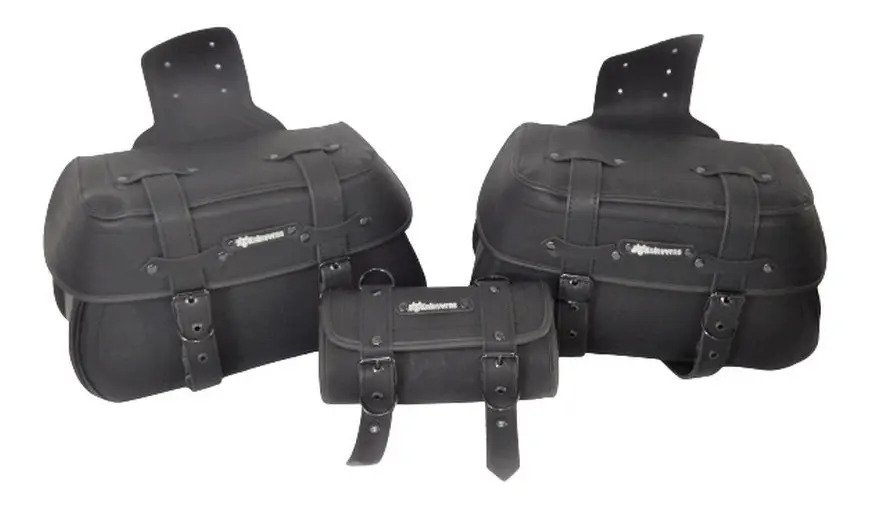 Alforjas K2 Línea de Lujo + Portaherramientas (28 L) Negro con broche negro