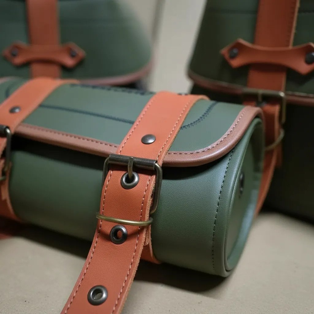 Alforjas K2 Línea de Lujo + Portaherramientas (28 L) - Verde musgo