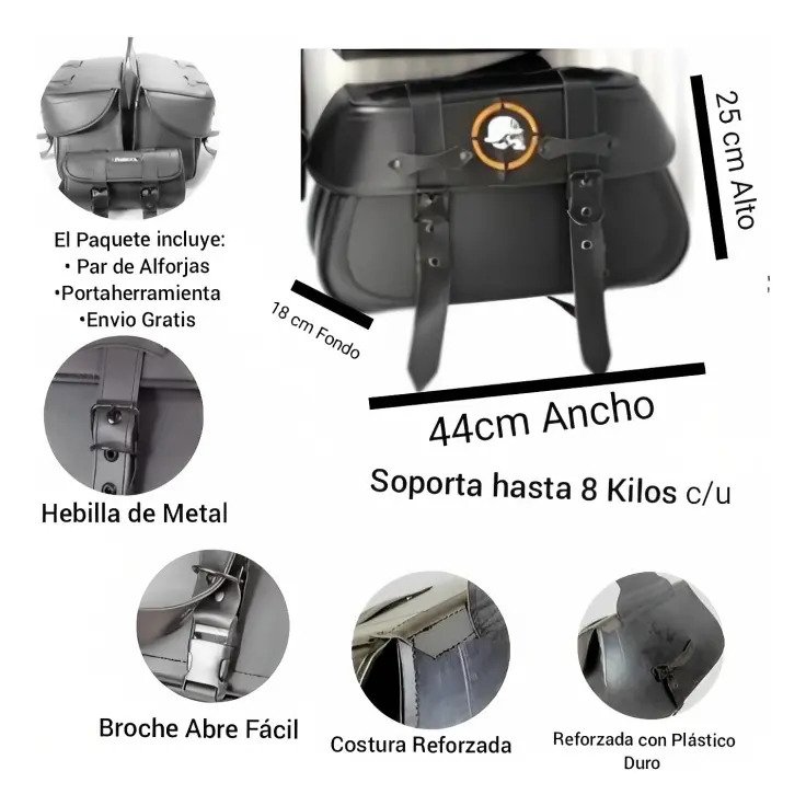 Alforjas K2 Reforzadas + Portaherramientas - CIRCULO NARANJA