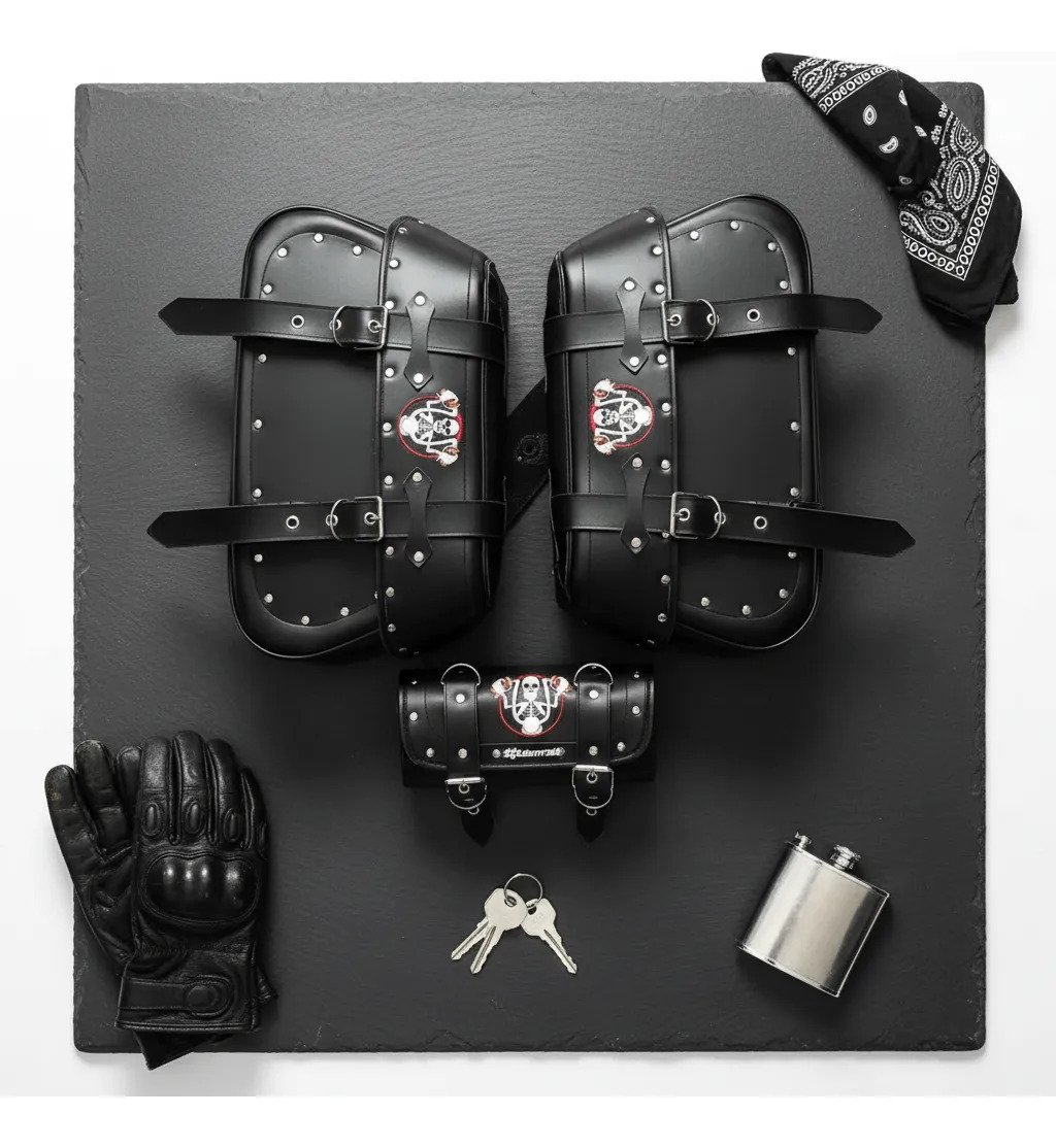 Alforjas K2 Reforzadas + Portaherramientas - BORDADO MOTO