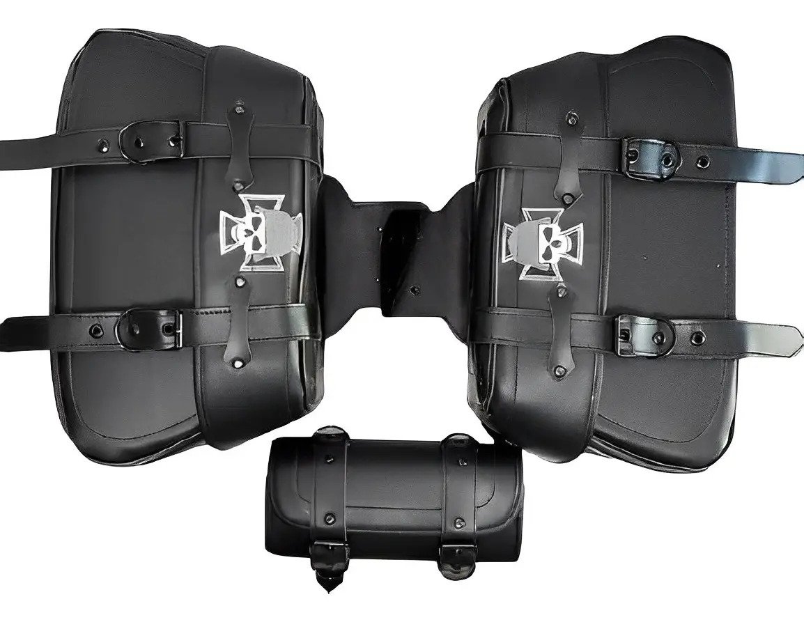 Alforjas K2 Reforzadas + Portaherramientas - BORDADO CRUZSKULL1