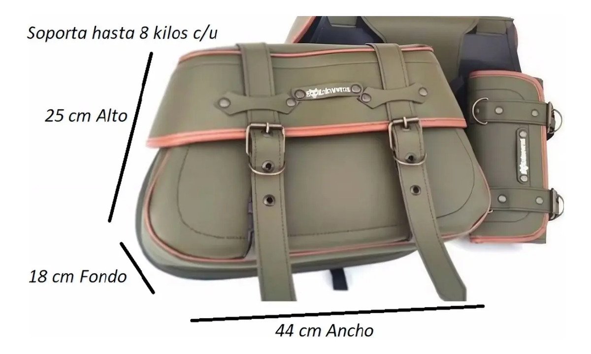 Alforjas K2 Reforzadas + Portaherramientas - verde sin adorno