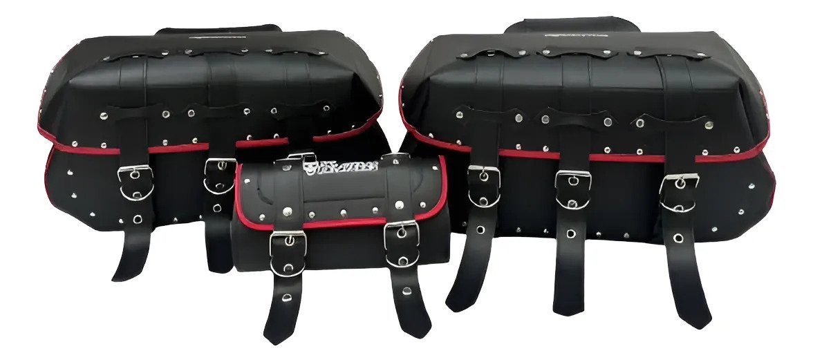 Alforjas ML3 Reforzadas + Portaherramientas - Linea Roja