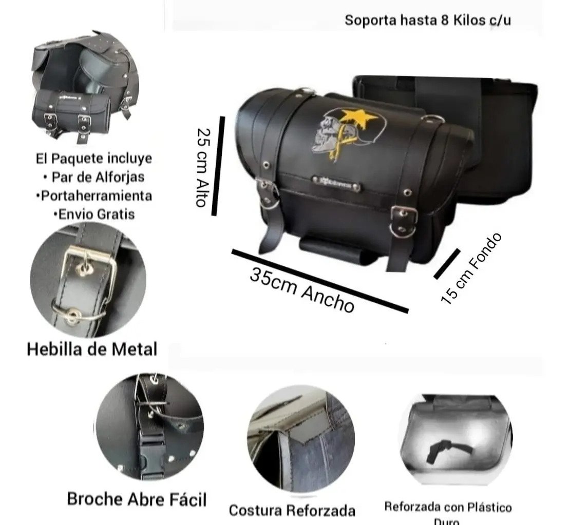 Alforjas Modelo E Reforzadas + Portaherramientas - Casco Estrella