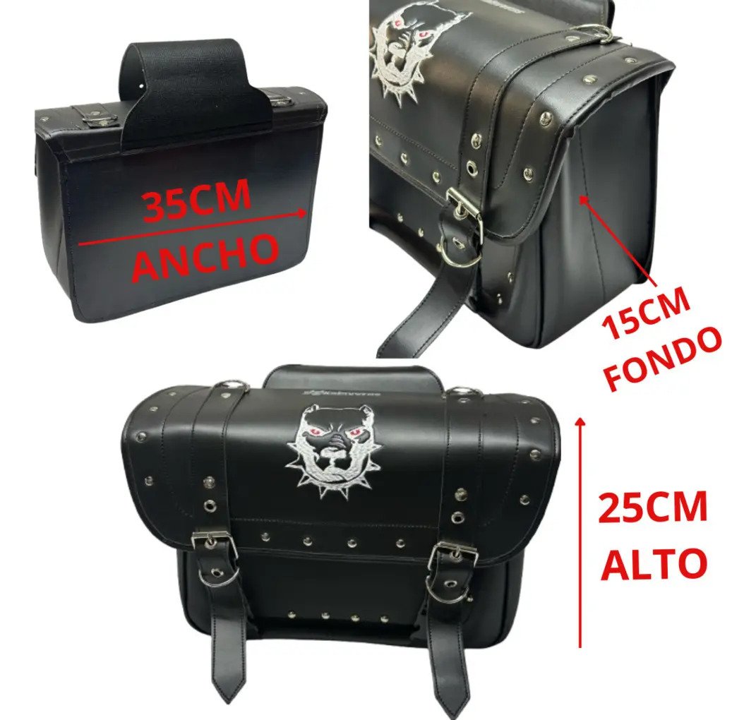 Alforjas Modelo E Reforzadas + Portaherramientas - Negro Pitbull