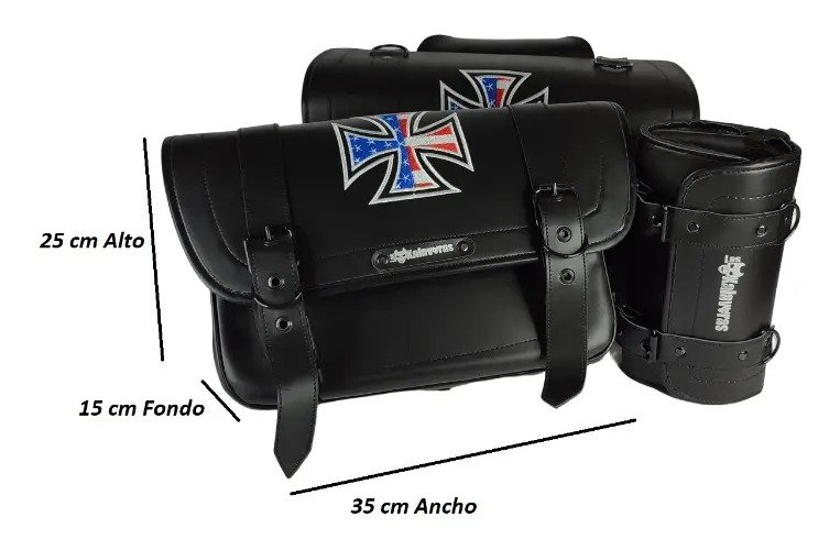 Alforjas Modelo E Reforzadas + Portaherramientas - Cruz Bandera