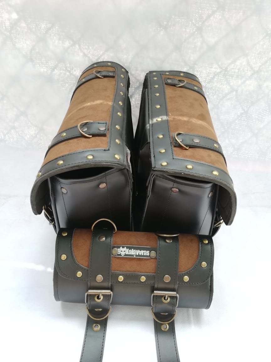 Alforjas Vintage + Portaherramientas (35x25x15) - Vintage cafe / 13 L