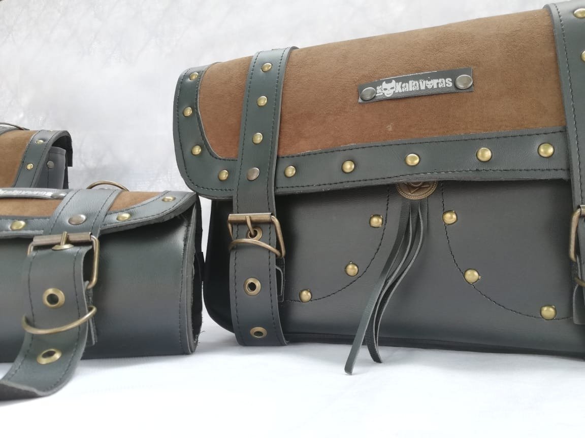 Alforjas Vintage + Portaherramientas (35x25x15) - Vintage cafe / 13 L