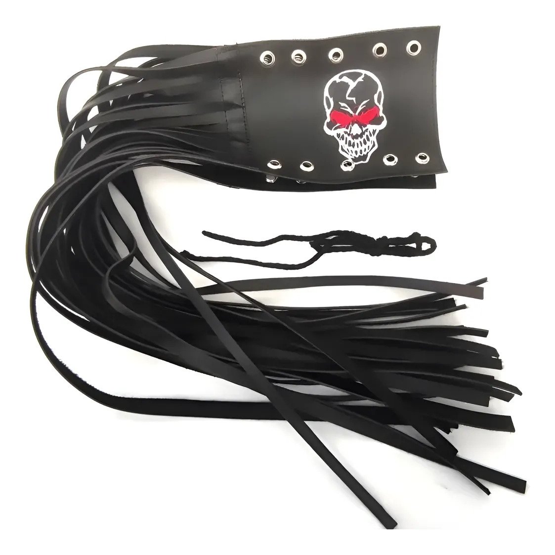 Barbas Bordadas Cubre Puños 70 cm (par) - Negro / BORDADO CALAVERA2