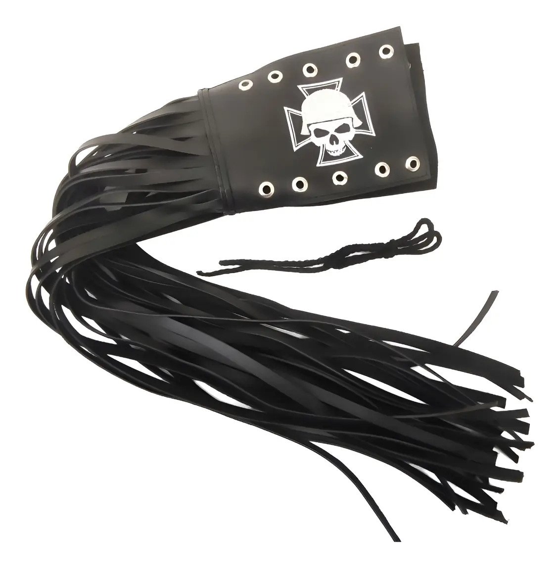 Barbas Bordadas Cubre Puños 70 cm (par) - Negro / bordada cruzskull1