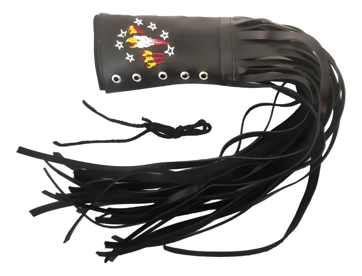Barbas Bordadas Cubre Puños 70 cm (par) - Bordada eagle2 / Negro