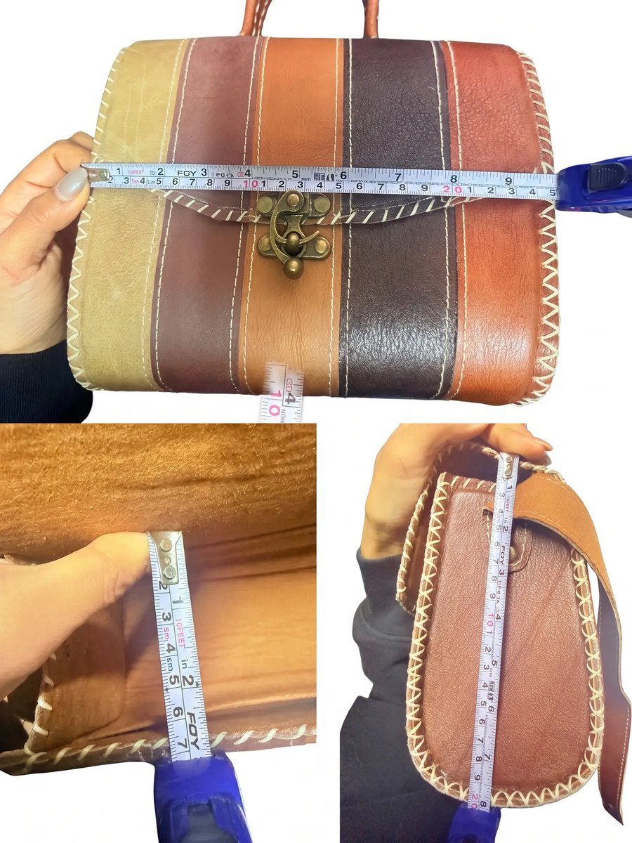 Bolsa de Piel Artesanal para Dama Estilo Vintage - Tinto Liso