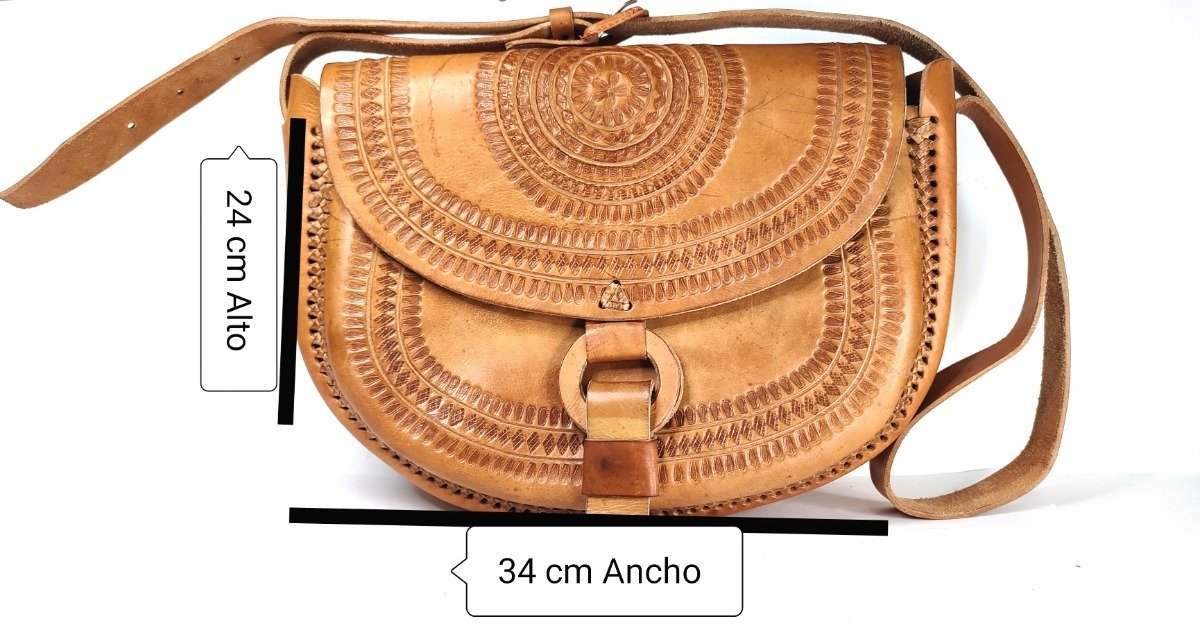 Bolso Artesanal 100% Piel Vaqueta para Dama