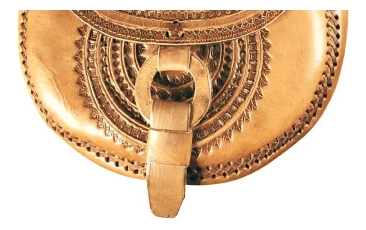 Bolso de Piel Artesanal para Dama (Vaqueta) - Marrón Claro pulsera Tinto / Lisa / Marrón claro