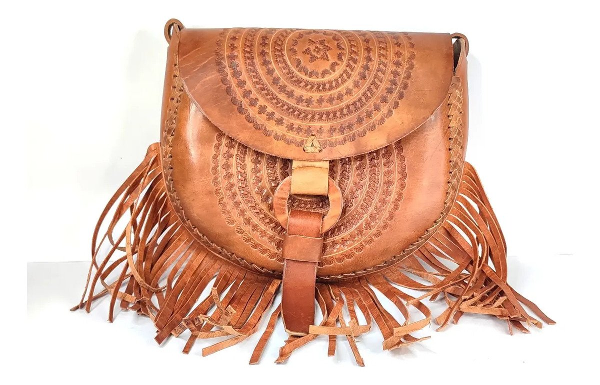 Bolso de Piel Artesanal para Dama (Vaqueta) Vaqueta / Vaqueta Claro / Lisa