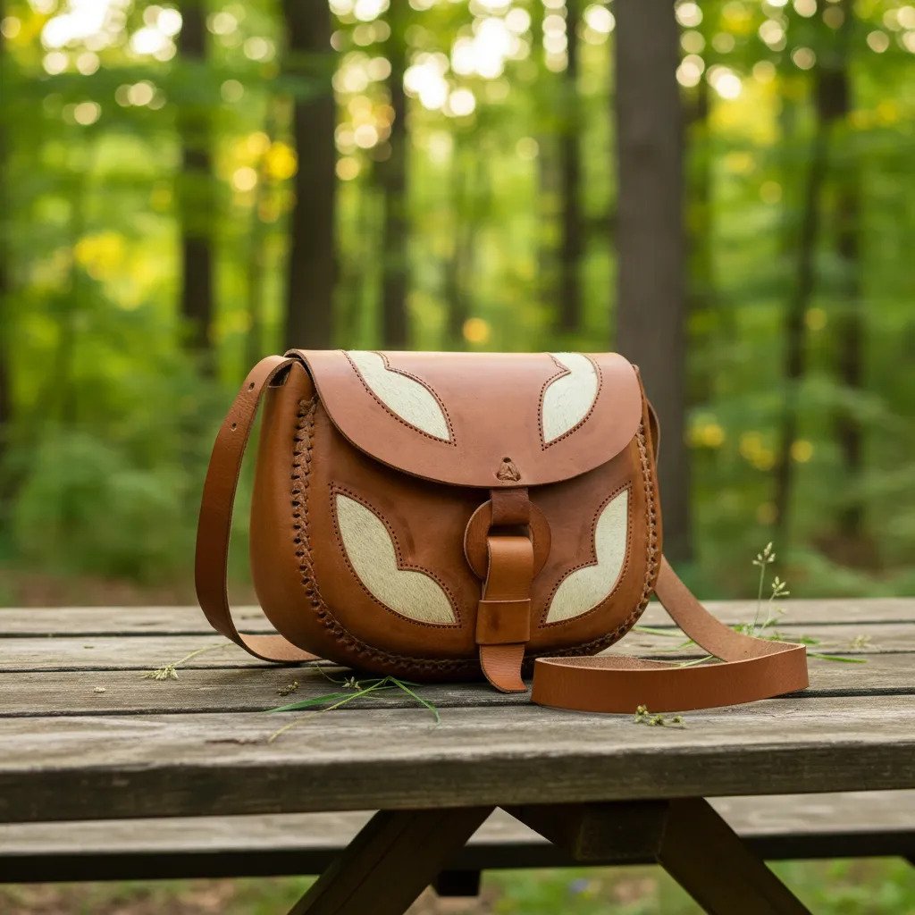 Bolso de Piel Artesanal para Dama (Vaqueta)