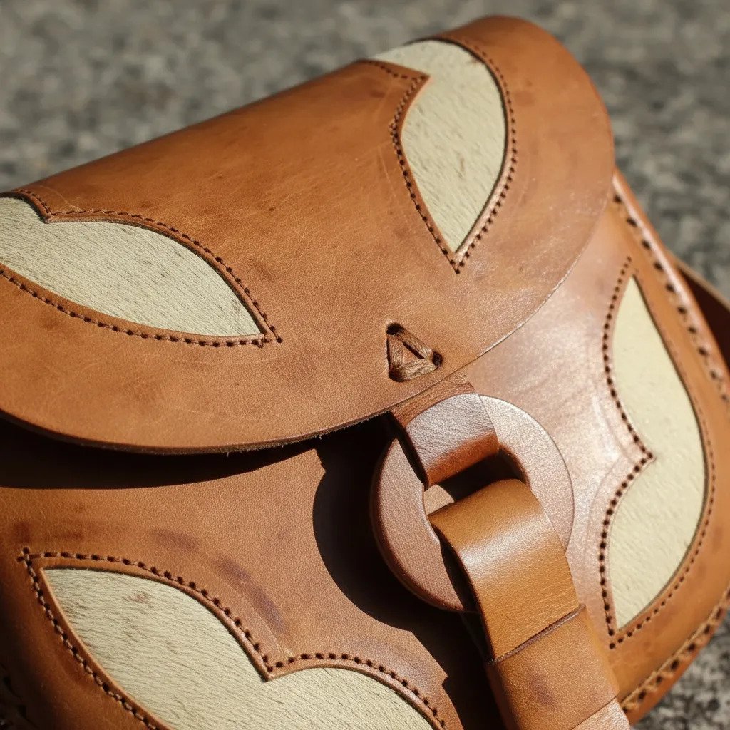 Bolso de Piel Artesanal para Dama (Vaqueta)