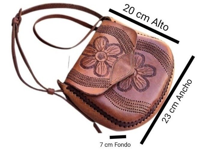 Bolso de Piel Artesanal para Dama (Vaqueta) - Vaqueta / Vaqueta / Lisa
