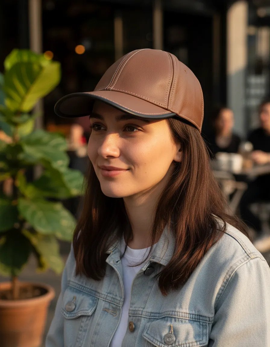Cachucha Gorra de Piel Excelente Calidad Lk - Camel