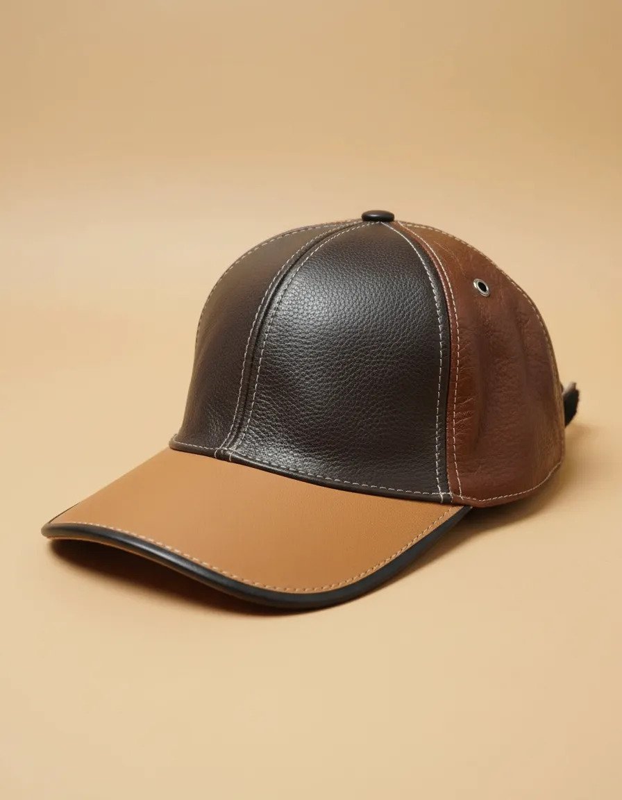 Cachucha Gorra de Piel Excelente Calidad Lk - Cafe-Camel