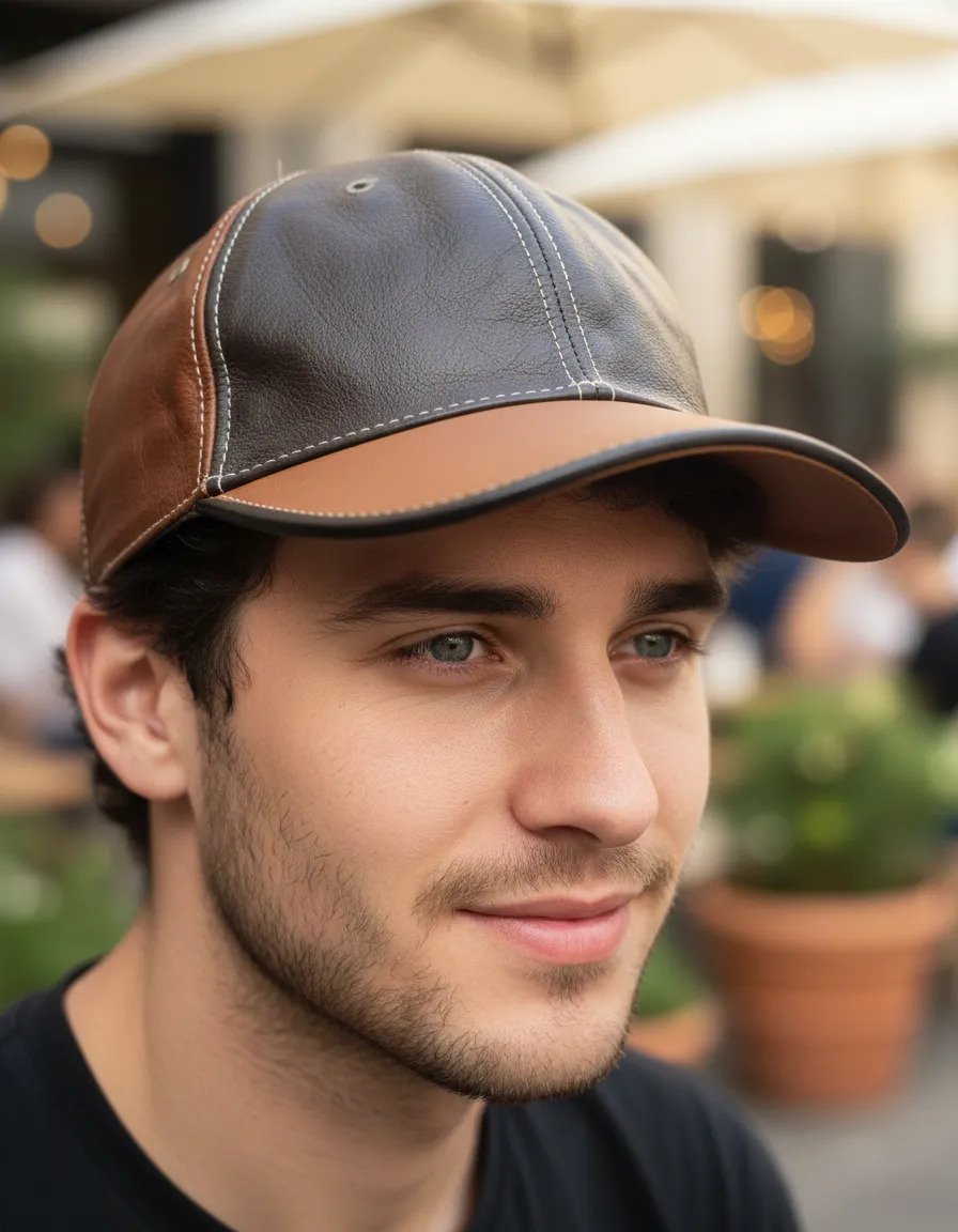 Cachucha Gorra de Piel Excelente Calidad Lk - Cafe-Camel