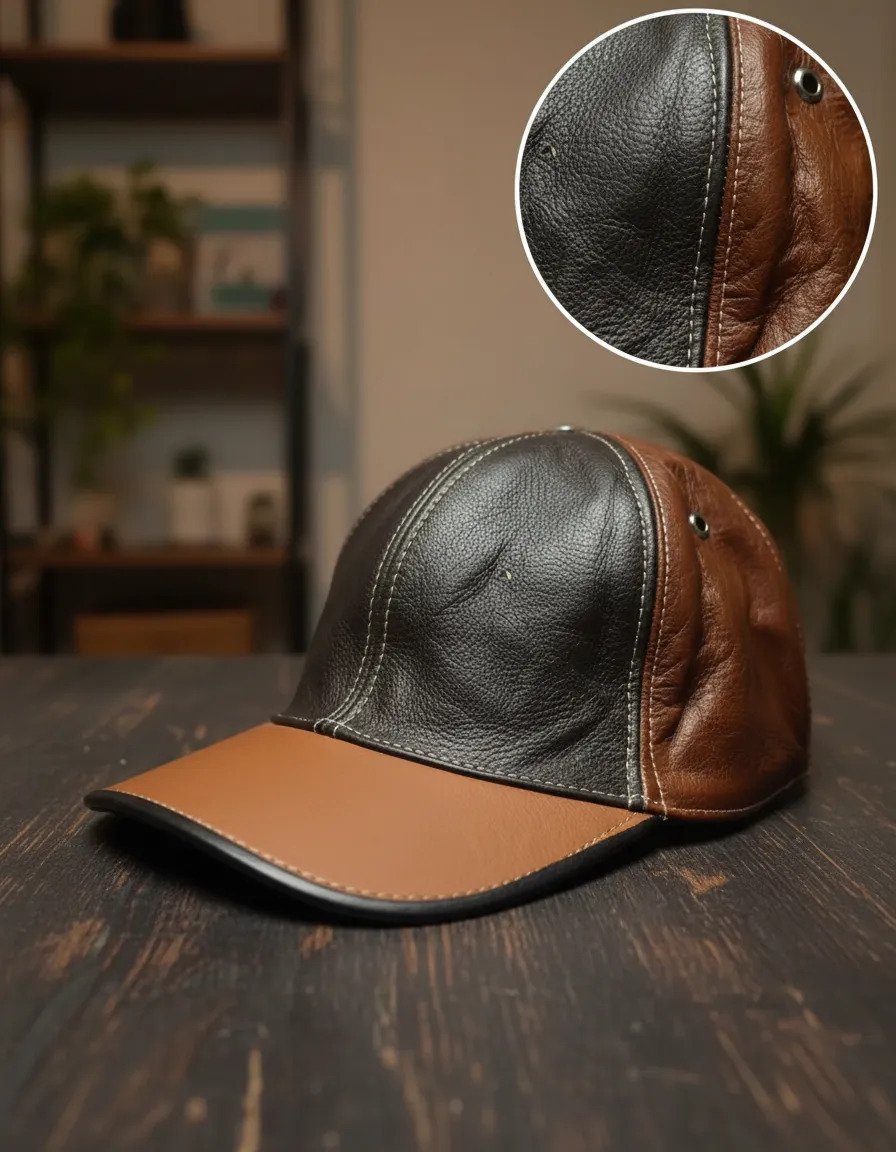Cachucha Gorra de Piel Excelente Calidad Lk - Cafe-Camel