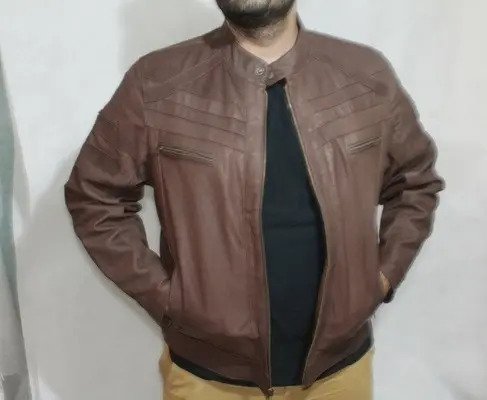 Chamarra de Piel 100% para Caballero Café