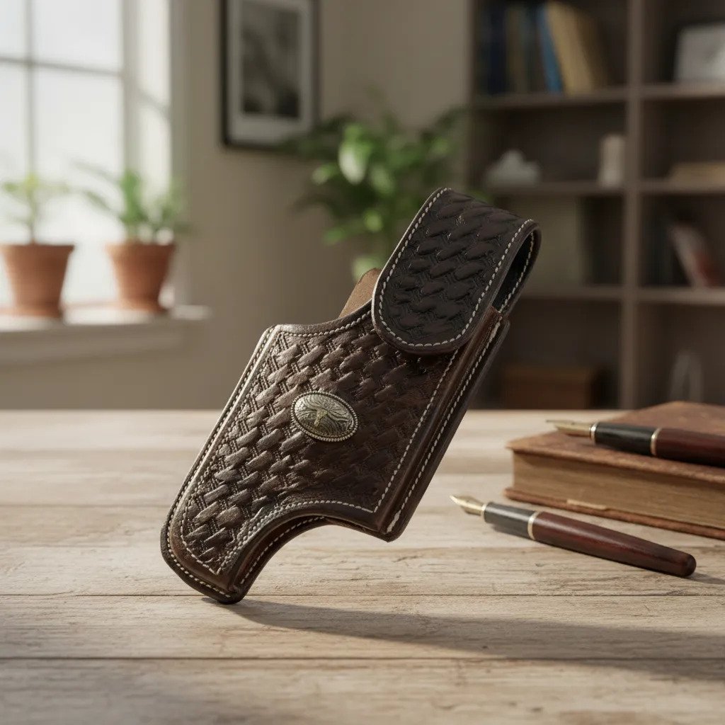 Funda Porta Celular de Piel – Nuevos Diseños - Boot - Cafe Bfl - Cafe