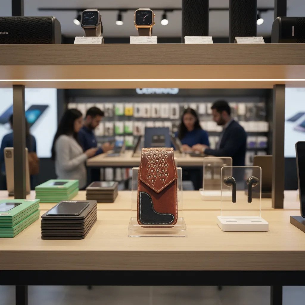 Funda Porta Celular de Piel – Nuevos Diseños - Boot - Cafe