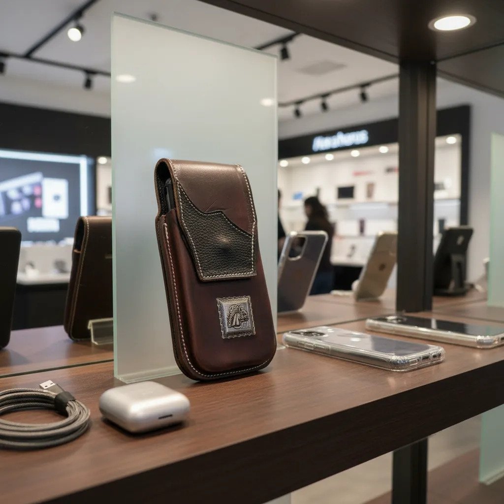 Funda Porta Celular de Piel – Nuevos Diseños - Boot - Cafe Caballo ballo - Cafe oscuro