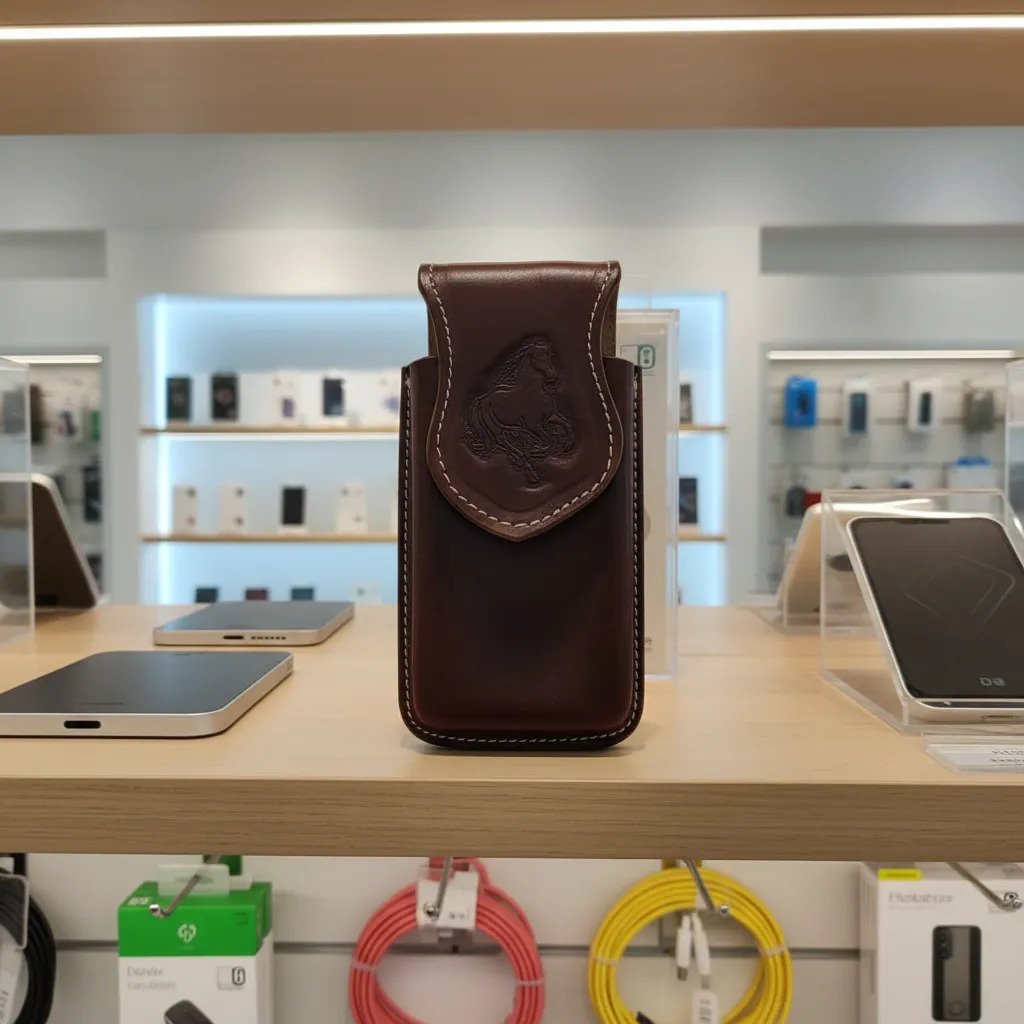 Funda Porta Celular de Piel – Nuevos Diseños - Boot - Cafe Caballo tinto - Cafe tinto