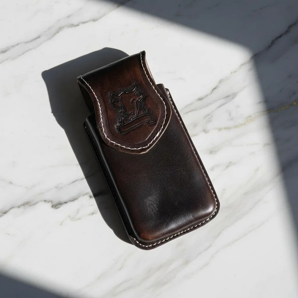 Funda Porta Celular de Piel – Nuevos Diseños - Cabezatoro - Negro