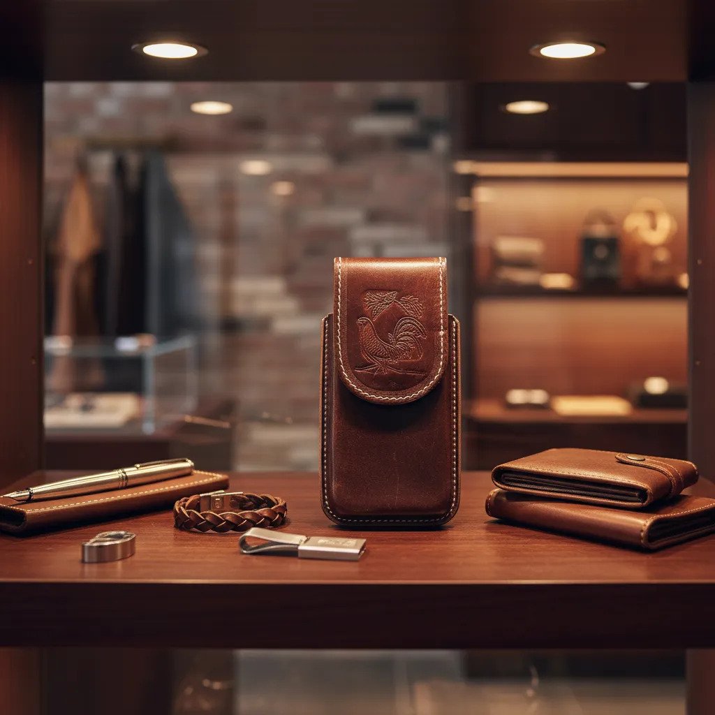 Funda Porta Celular de Piel – Nuevos Diseños - Boot - Cafe Cafe rancho - Cafe
