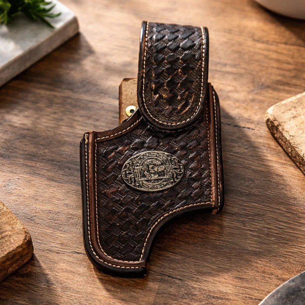Funda Porta Celular de Piel – Nuevos Diseños - Boot - Cafe Establo - Cafe